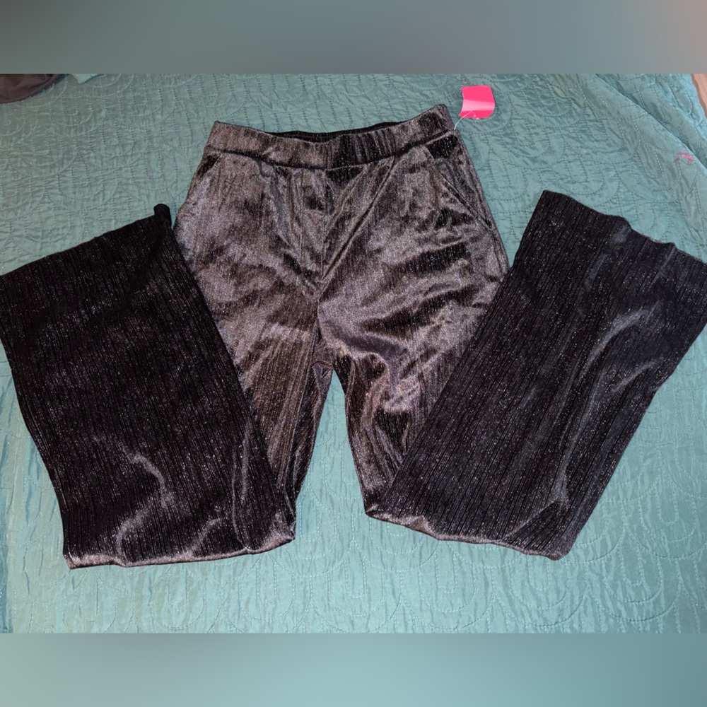 Vince Camuto Black Velvet Straight-Leg Jeans